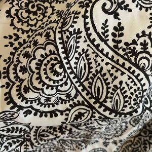 Queen size sheets Black and White Paisley Print Fabric